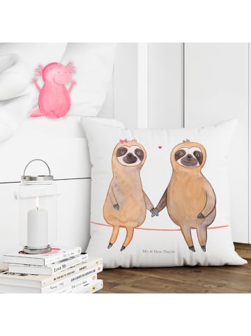 Mr. & Mrs. Panda kissen für sofa Faultier Pärchen ohne Spruch in Weiß