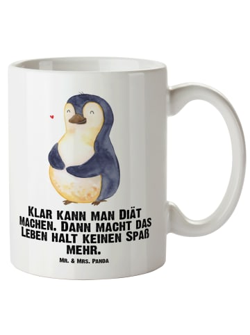 Mr. & Mrs. Panda Becher Pinguin Diät mit Spruch in Weiß