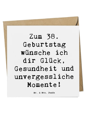 Mr. & Mrs. Panda Deluxe Karte Spruch 38. Geburtstag mit Spruch in Weiß