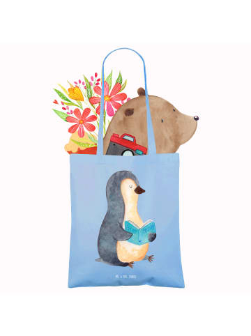 Mr. & Mrs. Panda Shopper Pinguin Buch ohne Spruch in Sky Blue