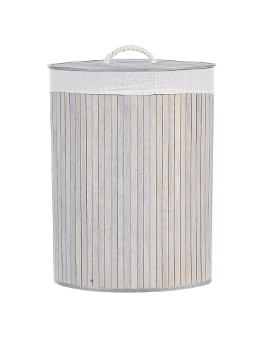 Beliani Wäschekörbe MATARA in Grau/Weiß - (W) 60 x (H) 60 x (L) 35 cm