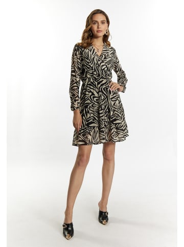 faina Kleid Mit Zebra-Print in Beige Schwarz