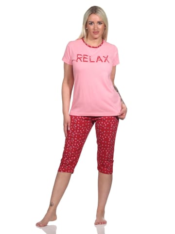 NORMANN Capri Pyjama Schlafanzug "RELAX" - 74829 in rosa