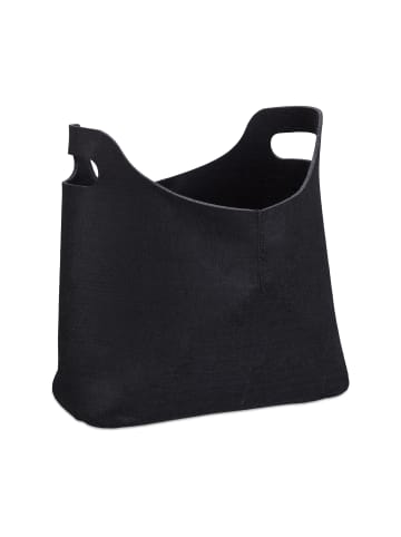 relaxdays Kaminholztasche in Schwarz - (B)40 x (H)39,5 x (T)23 cm