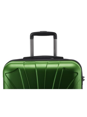 suitline 3er Kofferset Rollkoffer Hartschalen-Koffer Reisetrolleys TSA in Grün
