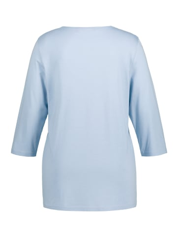 Ulla Popken Pyjama-Shirt in quellenblau