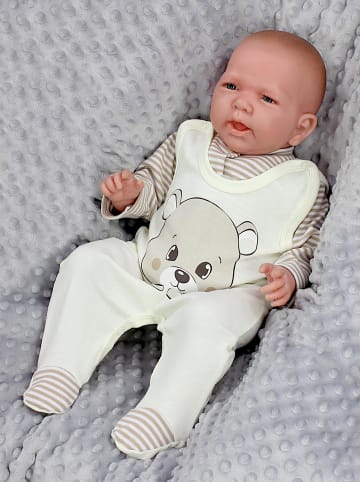 TupTam Baby Unisex Strampler-Set mit Aufdruck Spruch 2-tlg in creme