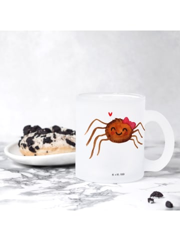 Mr. & Mrs. Panda Teetasse Glas Spinne Agathe Freude ohne Spruch in Transparent