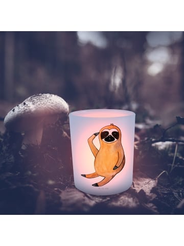 Mr. & Mrs. Panda Glas Windlicht Faultier Vogel ohne Spruch in Transparent