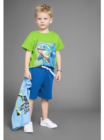 Kidsworld T-Shirt & Sweatbermudas in grün+blau