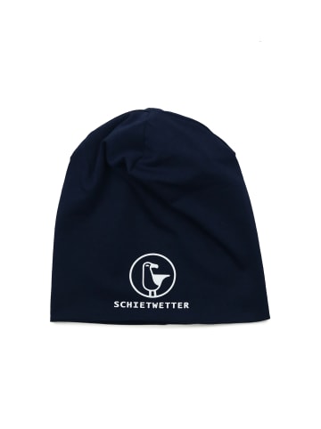 SCHIETWETTER Kinder Mütze "Schietwetter", Leichte Beanie in navy-weiß