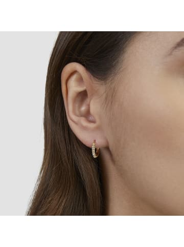 s.Oliver Creolen Edelstahlcreole mit glitzernden Zirkoniasteinen in gold