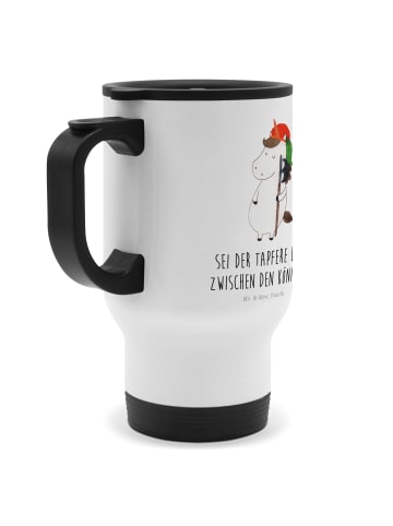 Mr. & Mrs. Panda Camping Becher Einhorn  mit Spruch in Weiß