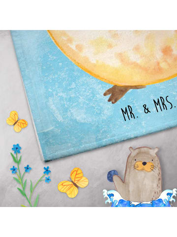 Mr. & Mrs. Panda Kleines Handtuch Pinguin Diät ohne Spruch in Eisblau