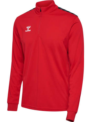 Hummel Trainingsjacke "Hmlauthentic Half Zip Sweat" in Rot