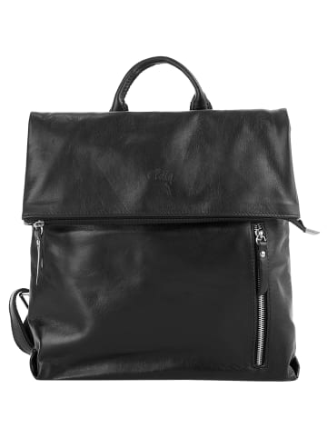 Cluty City-Rucksack echt Leder in schwarz