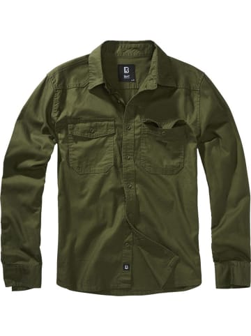 Brandit Hemd "Flannel Shirt Long Sleeve" in Grün