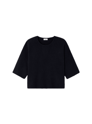 American Vintage Kurzer Pullover mit 3/4-Ärmeln und Rundhalsausschnitt in NOIR
