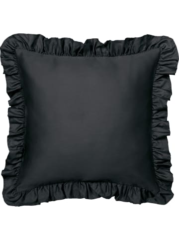 Erwin Müller Mako-Satin Kuschelkissenbezug mit Volant Landshut in schwarz