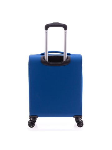 Gladiator 3700 4 Rollen Kabinentrolley 55 cm mit Dehnfalte blue