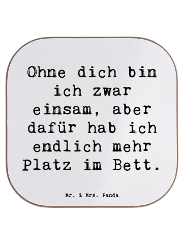 Mr. & Mrs. Panda Untersetzer für Gläser Spruch Liebeskummer Plat... in Weiß