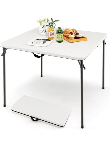 COSTWAY Campingtisch 86x86cm in Weiß