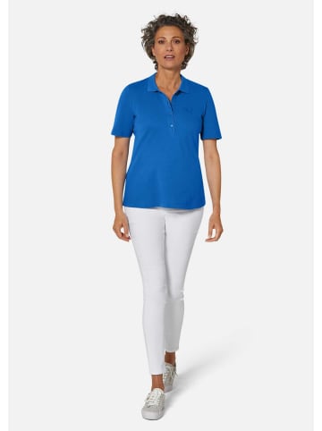GOLDNER Kurzgröße:  Poloshirt in hochwertiger Pikee-Qualität in azurblau