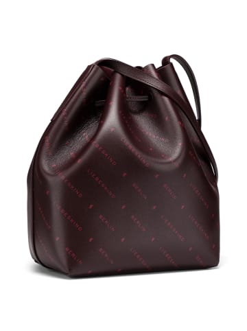 LIEBESKIND BERLIN Monogram Beuteltasche Leder 40 cm in burgundy