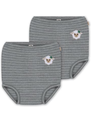 Normani Outdoor Sports 2er Pack Baby Merino Windelhose Tokoroa in Grau gestreift