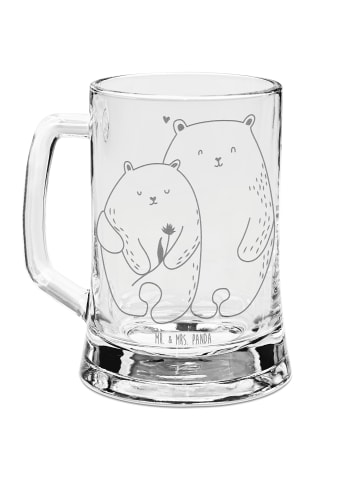 Mr. & Mrs. Panda Gravur Bierkrug Bären Liebe ohne Spruch in Transparent