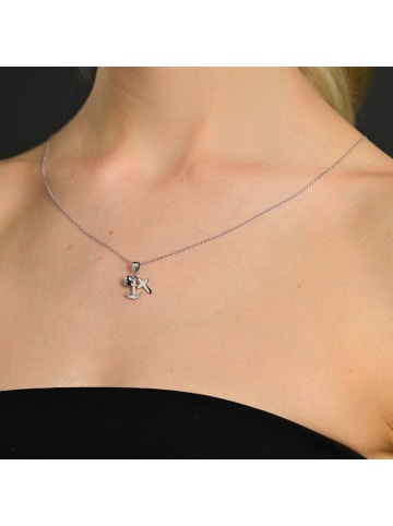 Adeliás Damen Anhänger – Kreuz Kreuzanhänger aus 925 Silber mit Zirkonia in silber
