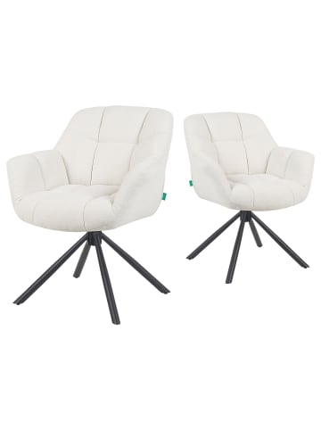 DUBI Möbel 2er-Set: Drehstuhl Mika-Luka in Creme - (B)65 x (H)81 x  (T)66 cm