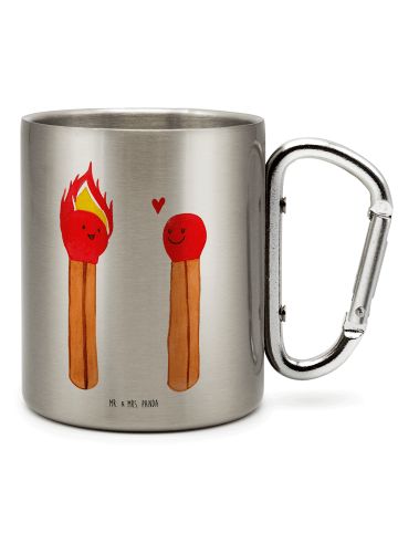 Mr. & Mrs. Panda metallbecher Streichhölzer ohne Spruch in Silber