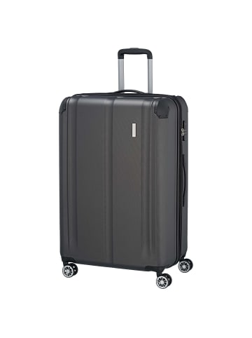 travelite City - 4-Rollen-Trolley erw. L 77 cm (anthrazit) in anthrazit