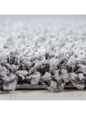 KADIMA DESIGN Teppich Hochflor Shaggy Waschbar Einfarbig RHEIN Strapazierfähig in Hellgrau