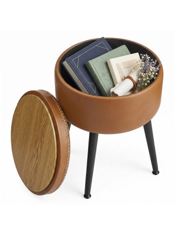 VASAGLE Sitzbank Ekho in Braun - (B)38.2 x (H)44.4 x (T)38.2 cm