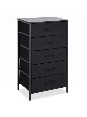 relaxdays Kommode in Schwarz - (B)45 x (H)94 x (T)30 cm