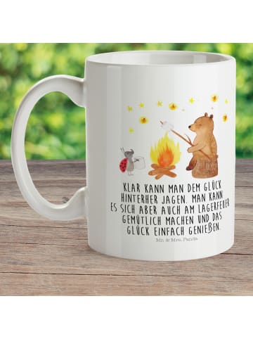 Mr. & Mrs. Panda Kindertasse Bär & Marienkäfer Lagerfeuer mit Sp... in Weiß