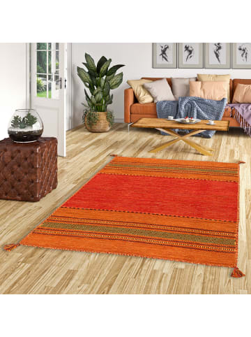 Pergamon Natur-Teppich Kelim Navarro in orange