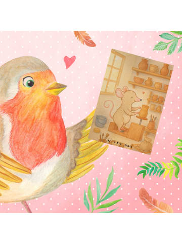 Mr. & Mrs. Panda babykarte Maus Töpfern Design ohne Spruch in Weiß