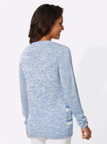 WITT WEIDEN Langarm-Pullover in bleu-weiß-gemustert