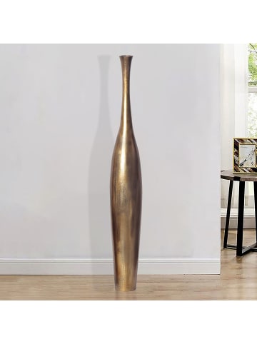 FineBuy Blumentopf in Gold / Aluminium / 13x13x75