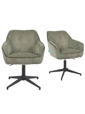 DUBI Möbel 2er-Set: Bürostuhl Mika-Caro in Grün - (B)60 x (H)79 x  (T)61 cm