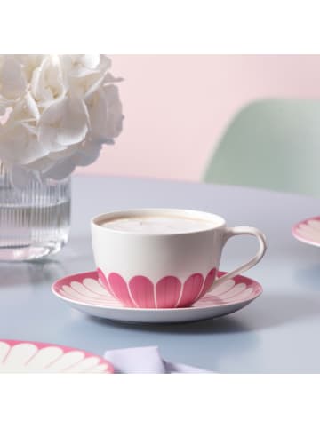 Villeroy & Boch 6er Set Cappuccinountertassen Fleur Couleur ø 17,5 cm in Cassis