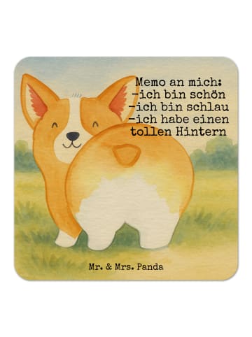 Mr. & Mrs. Panda Untersetzer Corgi Po Design mit Spruch in Weiß
