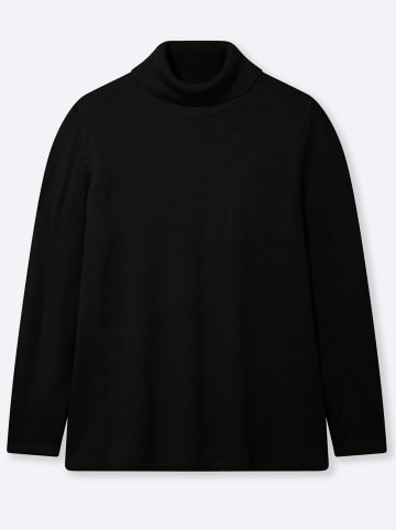 sheego Rollkragenpullover in schwarz