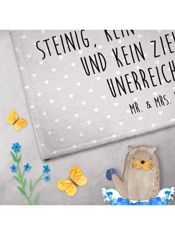 Mr. & Mrs. Panda Gästehandtuch Igel Liebe mit Spruch in Grau Pastell