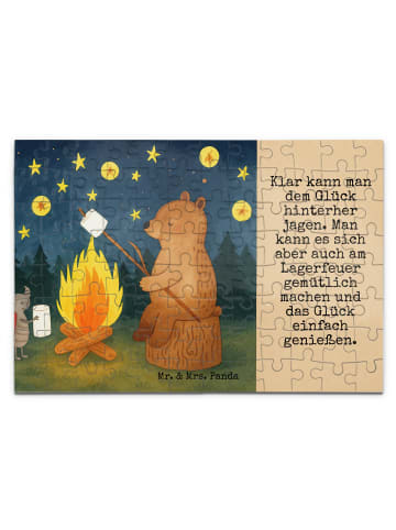 Mr. & Mrs. Panda Puzzle Bär & Marienkäfer Lagerfeuer Design mit ... in Weiß