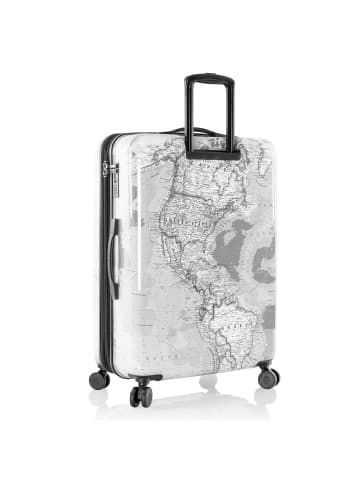 Heys Fashion 4 Rollen Trolley L 76 cm mit Dehnfalte in black-white world map