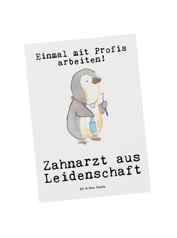 Mr. & Mrs. Panda Ansichtskarte Zahnarzt Leidenschaft mit Spruch in Weiß